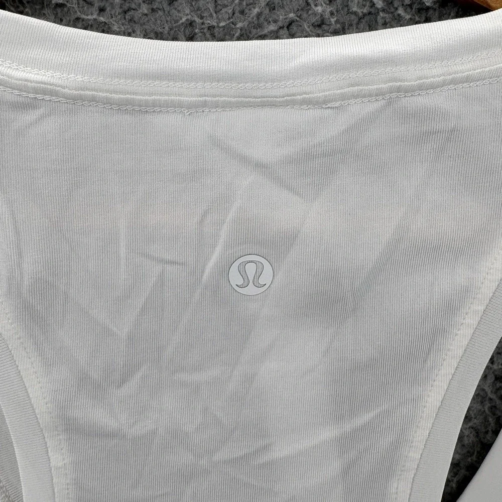 Lululemon Love Tank Top Women 10 White Pima Cotton Racerback Athletic